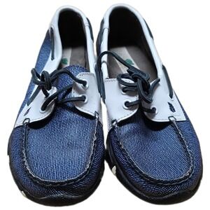 Golfstream Boat Shoes Women's Size 9‎ Blue Denim White Leather Upper